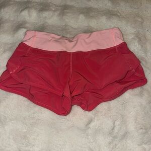 Lululemon Athletica Red and Pink Athletic Shorts